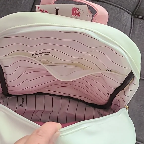 Donalworld white Pink bow backpack faux leather‎ NWT - Picture 15 of 17